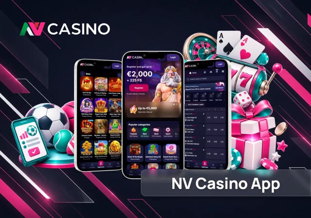 L’app NV Casino riunisce la home, le slot e le principali scommesse sportive.