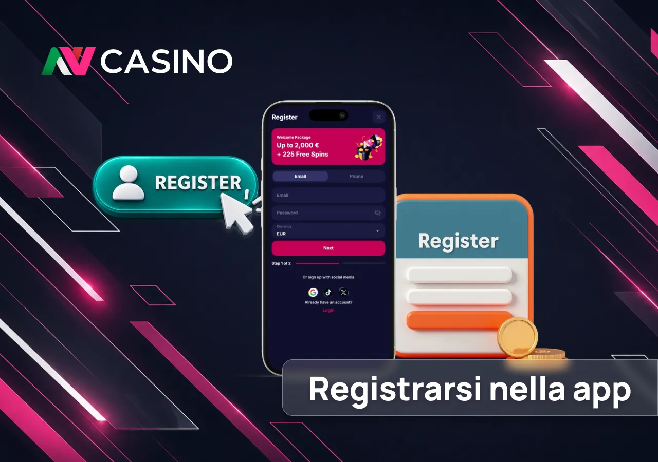 La registrazione su NV Casino App