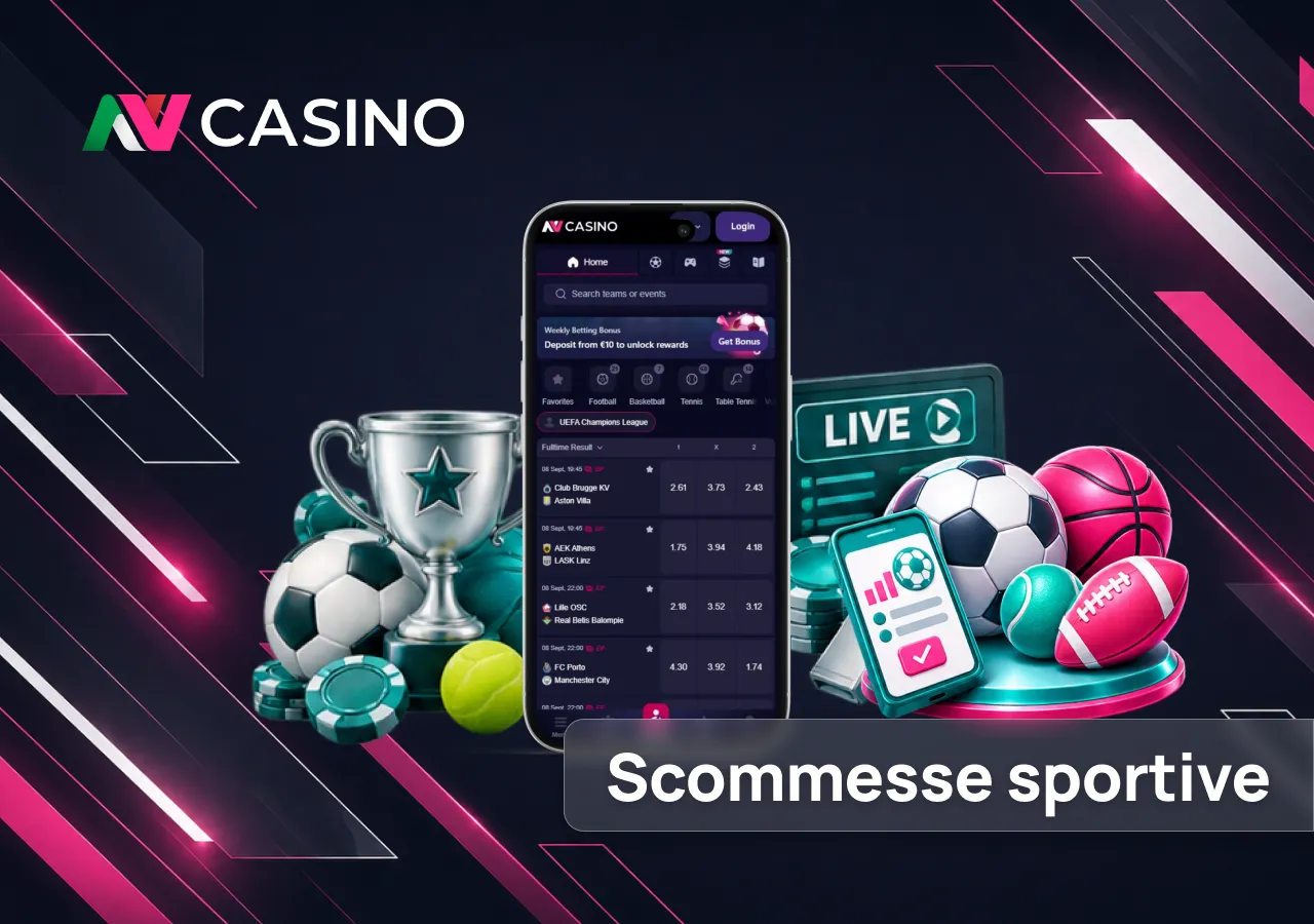 Scommesse Sportive dall'app NV Casino